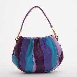 Prada Striped Leather Hobo