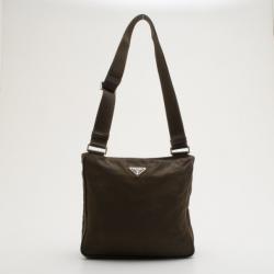 Pre Owned Prada Brown Nylon Crossbody Bag