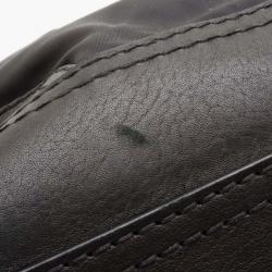 Pre Owned Prada Black Nylon and Cervo Leather Bauletto Bowler Bag 