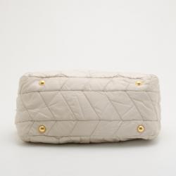 Pre Owned Prada Cream Chevron Quilted Nylon Dome Small Bag