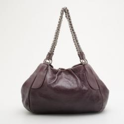 Pre Owned Prada Smoke Ombré Glazed Deerskin Chain Bag