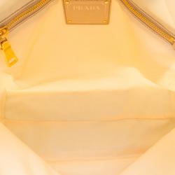 Pre Owned Prada Beige Tessuto Saffian Soia Tote 