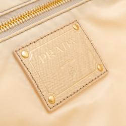 Pre Owned Prada Beige Tessuto Saffian Soia Tote 