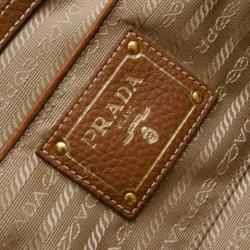 Pre Owned Prada Beige Logo Jacquard Hobo