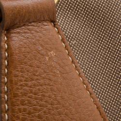 Pre Owned Prada Beige Logo Jacquard Hobo