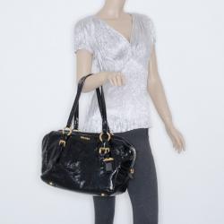 Pre Owned Prada Black Patent Leather Satchel