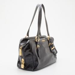 Pre Owned Prada Black Patent Leather Satchel