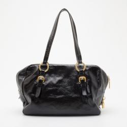 Pre Owned Prada Black Patent Leather Satchel