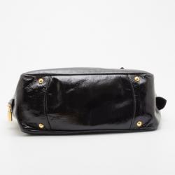 Pre Owned Prada Black Patent Leather Satchel
