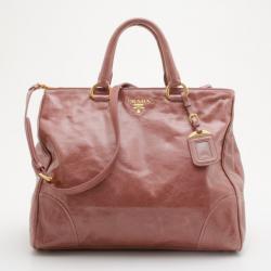 Pre Owned Prada Pink Vitello Shine Antik Shopping tote