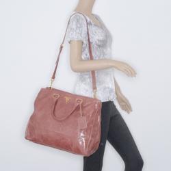 Pre Owned Prada Pink Vitello Shine Antik Shopping tote