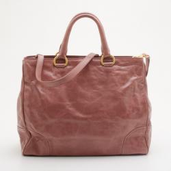 Pre Owned Prada Pink Vitello Shine Antik Shopping tote