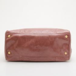 Pre Owned Prada Pink Vitello Shine Antik Shopping tote