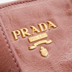 Pre Owned Prada Pink Vitello Shine Antik Shopping tote