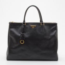 Pre Owned Prada Black Saffiano Large Executive Tote