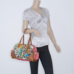 Pre Owned Prada Multicolor Venezia Printed Canvas Satchel