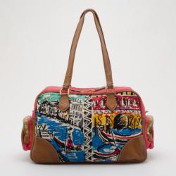 Pre Owned Prada Multicolor Venezia Printed Canvas Satchel