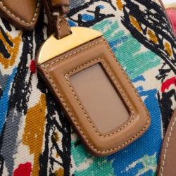Pre Owned Prada Multicolor Venezia Printed Canvas Satchel