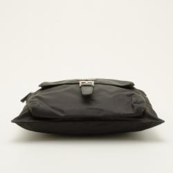 Pre Owned Prada Black Vela Nylon Messenger Bag 