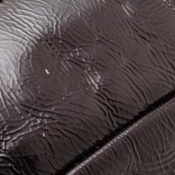 Pre Owned Prada Brown Patent Leather Gradient Pleated Hobo