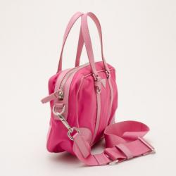 Pre Owned Prada Pink Tessuto Nylon Satchel