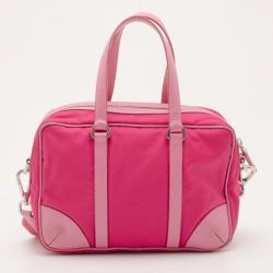 Pre Owned Prada Pink Tessuto Nylon Satchel