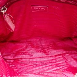 Pre Owned Prada Pink Tessuto Nylon Satchel