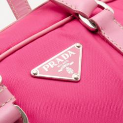 Pre Owned Prada Pink Tessuto Nylon Satchel