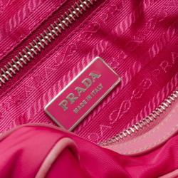 Pre Owned Prada Pink Tessuto Nylon Satchel