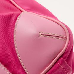 Pre Owned Prada Pink Tessuto Nylon Satchel