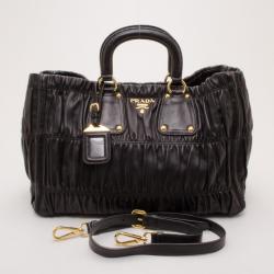 Pre Owned Prada Black Nappa Gaufre Tote 