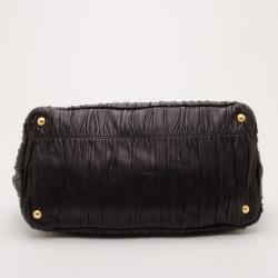 Pre Owned Prada Black Nappa Gaufre Tote 