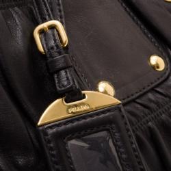 Pre Owned Prada Black Nappa Gaufre Tote 