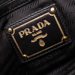 Pre Owned Prada Black Nappa Gaufre Tote 