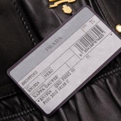 Pre Owned Prada Black Nappa Gaufre Tote 