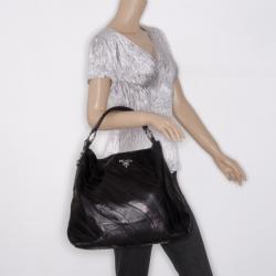 Pre Owned Prada Black Nappa Leather Mordore Hobo