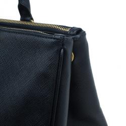 Pre Owned حقيبة برادا دوبل لوكس سافيانو سوداء