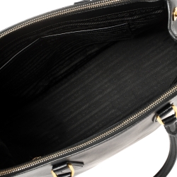 Pre Owned Prada Black Saffiano Lux Leather Medium Galleria Tote