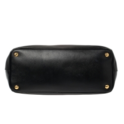 Pre Owned Prada Black Saffiano Lux Leather Medium Galleria Tote