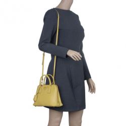 PRADA Saffiano Lux Mini Promenade Tote Yellow 396762