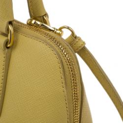 Pre Owned Prada Yellow Small Saffiano Promenade Bag