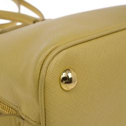 Pre Owned Prada Yellow Small Saffiano Promenade Bag