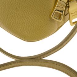 Pre Owned Prada Yellow Small Saffiano Promenade Bag