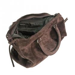 Pre Owned Prada Brown Suede Top Handle Tote 