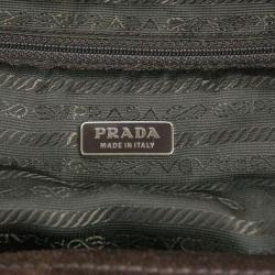 Pre Owned Prada Brown Suede Top Handle Tote 