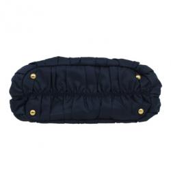 مملوكة مسبقًا Prada Navy Blue Nylon Tessuto Gaufre Tote