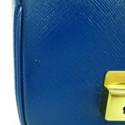 Prada Blue Patent Saffiano Verinic Crossbody