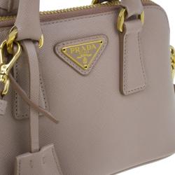 Pre Owned حقيبة برادا سافيانو بلاش فيرنيس ميني بروميناد