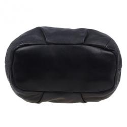 Pre Owned Prada Black Leather Cervo Shine Shoulder Bag