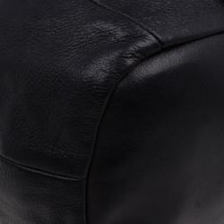 Pre Owned Prada Black Leather Cervo Shine Shoulder Bag